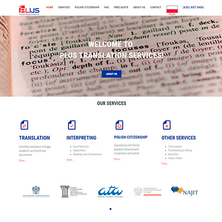 PLUS Translation Services Website